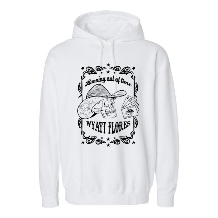 Skull Running Out Of Time Wyatt Flores Garment-Dyed Fleece Hoodie