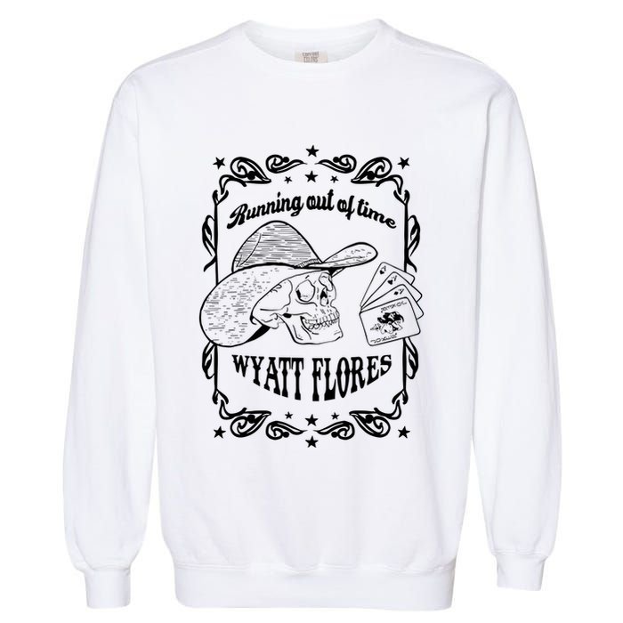 Skull Running Out Of Time Wyatt Flores Garment-Dyed Sweatshirt