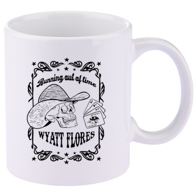 Skull Running Out Of Time Wyatt Flores 11oz C Handle Ceramic Mug