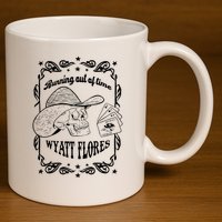 Skull Running Out Of Time Wyatt Flores 11oz C Handle Ceramic Mug