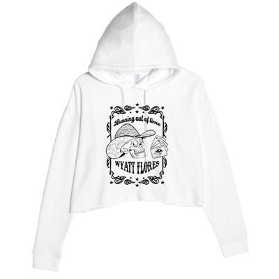 Skull Running Out Of Time Wyatt Flores Crop Fleece Hoodie