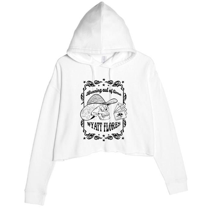 Skull Running Out Of Time Wyatt Flores Crop Fleece Hoodie
