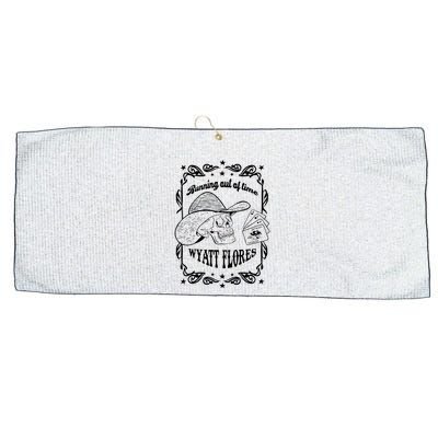 Skull Running Out Of Time Wyatt Flores Large Microfiber Waffle Golf Towel