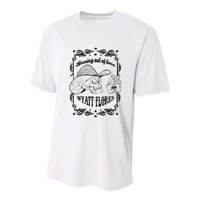 Skull Running Out Of Time Wyatt Flores Youth Performance Sprint T-Shirt