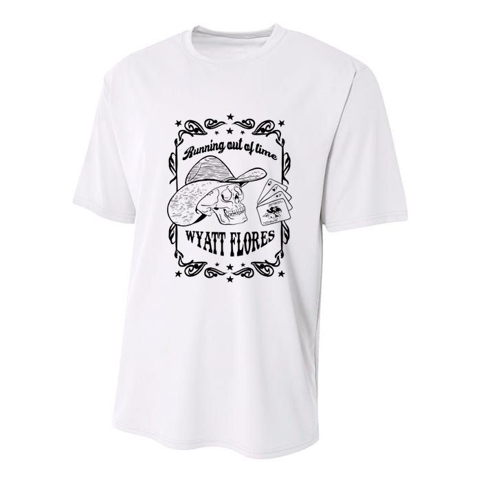 Skull Running Out Of Time Wyatt Flores Youth Performance Sprint T-Shirt