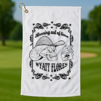 Skull Running Out Of Time Wyatt Flores Golf Towel