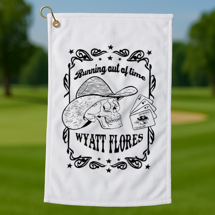 Skull Running Out Of Time Wyatt Flores Golf Towel