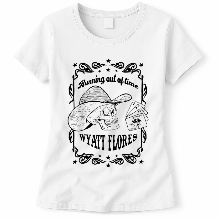 Skull Running Out Of Time Wyatt Flores Womens T-Shirt