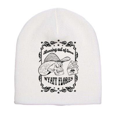 Skull Running Out Of Time Wyatt Flores Short Acrylic Beanie