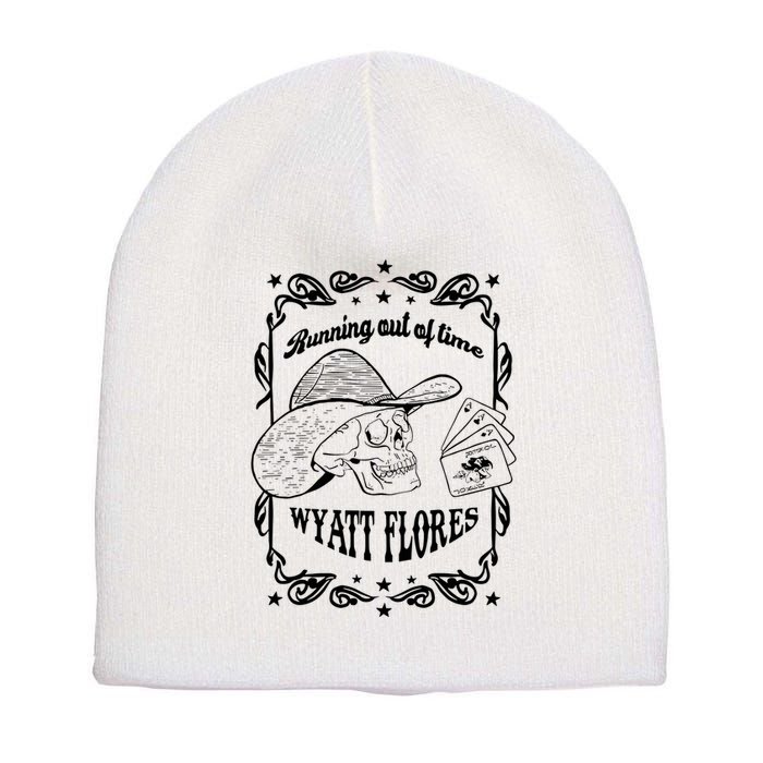 Skull Running Out Of Time Wyatt Flores Short Acrylic Beanie