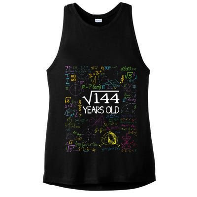 Square Root Of 144 12th Birthday Funny 12 Year Old Nerd Math Ladies PosiCharge Tri-Blend Wicking Tank