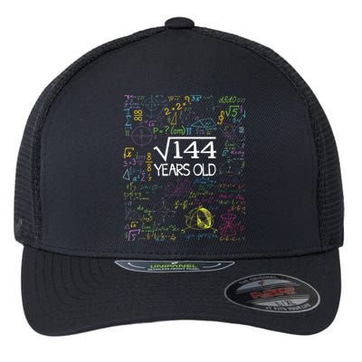 Square Root Of 144 12th Birthday Funny 12 Year Old Nerd Math Flexfit Unipanel Trucker Cap
