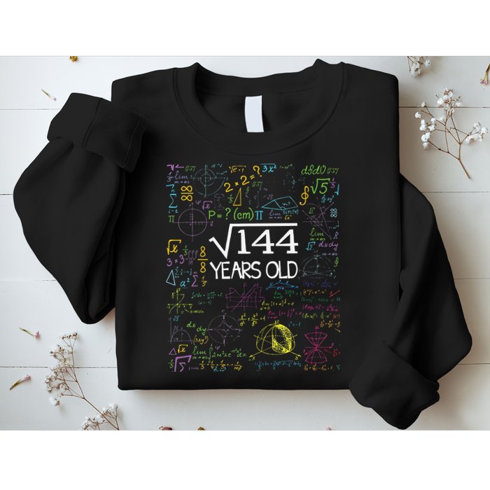 Square Root Of 144 12th Birthday Funny 12 Year Old Nerd Math Sweatshirt