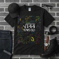 Square Root Of 144 12th Birthday Funny 12 Year Old Nerd Math Tall T-Shirt