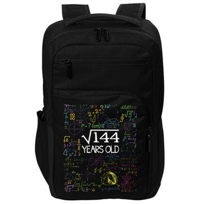 Square Root Of 144 12th Birthday Funny 12 Year Old Nerd Math Impact Tech Backpack