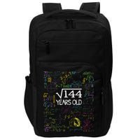 Square Root Of 144 12th Birthday Funny 12 Year Old Nerd Math Impact Tech Backpack