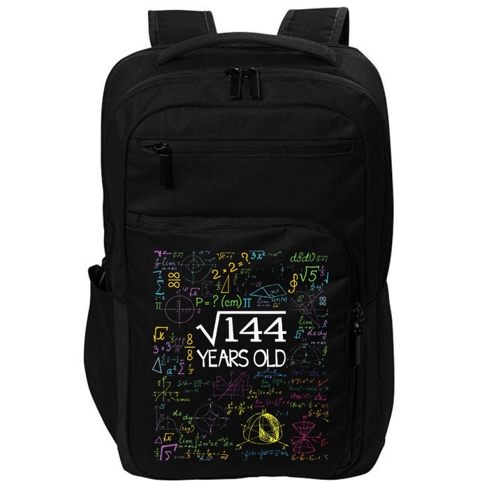 Square Root Of 144 12th Birthday Funny 12 Year Old Nerd Math Impact Tech Backpack