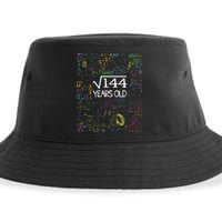 Square Root Of 144 12th Birthday Funny 12 Year Old Nerd Math Sustainable Bucket Hat