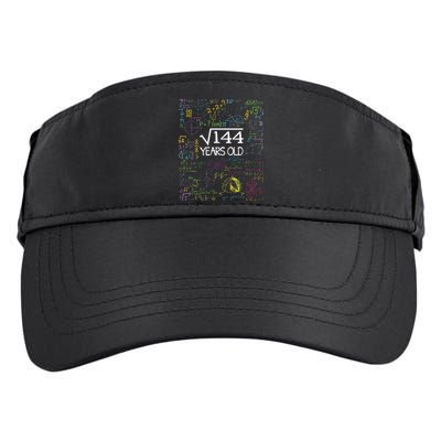 Square Root Of 144 12th Birthday Funny 12 Year Old Nerd Math Adult Drive Performance Visor