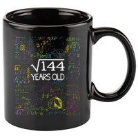 Square Root Of 144 12th Birthday Funny 12 Year Old Nerd Math 11oz C Handle Ceramic Mug