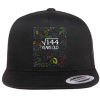 Square Root Of 144 12th Birthday Funny 12 Year Old Nerd Math Flatbill Hat