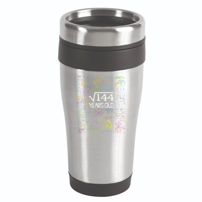 Square Root Of 144 12th Birthday Funny 12 Year Old Nerd Math 16oz Travel Tumbler