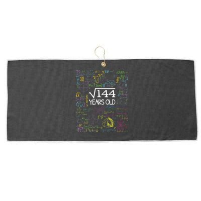 Square Root Of 144 12th Birthday Funny 12 Year Old Nerd Math Large Microfiber Waffle Golf Towel
