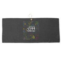 Square Root Of 144 12th Birthday Funny 12 Year Old Nerd Math Large Microfiber Waffle Golf Towel