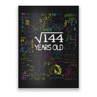 Square Root Of 144 12th Birthday Funny 12 Year Old Nerd Math Poster