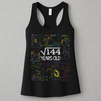 Square Root Of 144 12th Birthday Funny 12 Year Old Nerd Math Womens Tank Top
