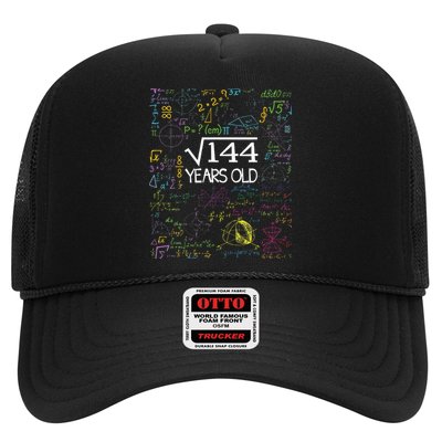 Square Root Of 144 12th Birthday Funny 12 Year Old Nerd Math Trucker Hat