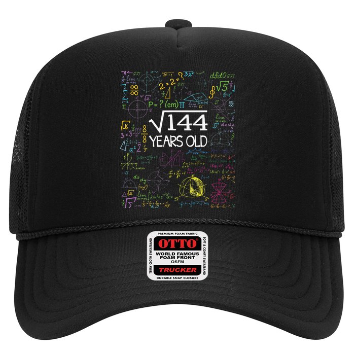 Square Root Of 144 12th Birthday Funny 12 Year Old Nerd Math Trucker Hat