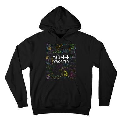 Square Root Of 144 12th Birthday Funny 12 Year Old Nerd Math Tall Hoodie