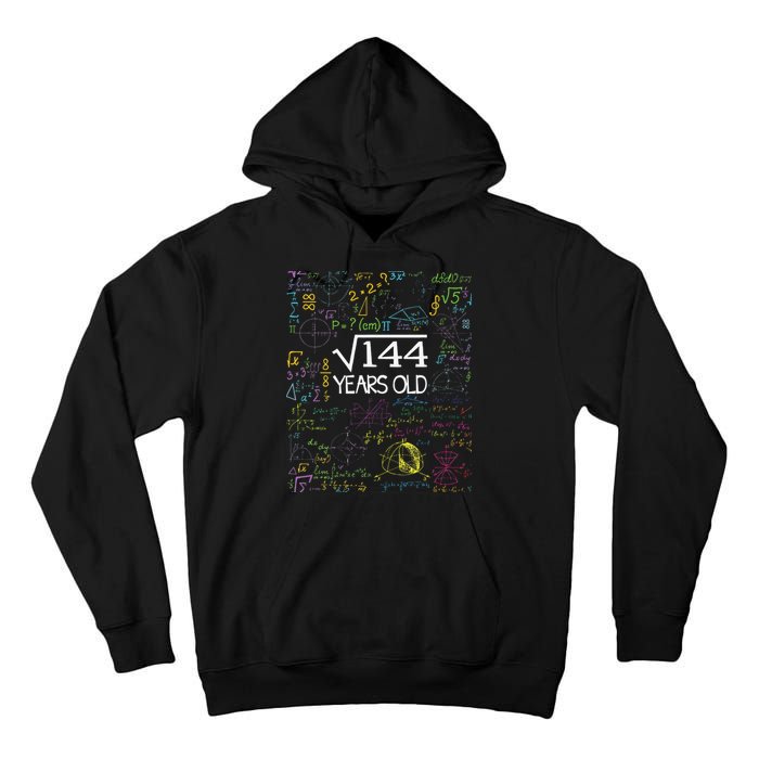 Square Root Of 144 12th Birthday Funny 12 Year Old Nerd Math Tall Hoodie