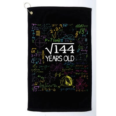 Square Root Of 144 12th Birthday Funny 12 Year Old Nerd Math Golf Towel