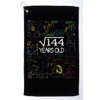 Square Root Of 144 12th Birthday Funny 12 Year Old Nerd Math Golf Towel
