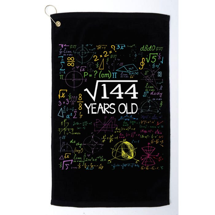 Square Root Of 144 12th Birthday Funny 12 Year Old Nerd Math Golf Towel