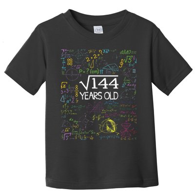 Square Root Of 144 12th Birthday Funny 12 Year Old Nerd Math Toddler T-Shirt