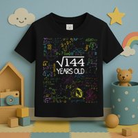 Square Root Of 144 12th Birthday Funny 12 Year Old Nerd Math Toddler T-Shirt