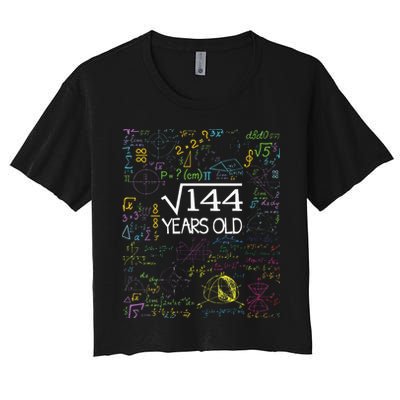 Square Root Of 144 12th Birthday Funny 12 Year Old Nerd Math Crop Top