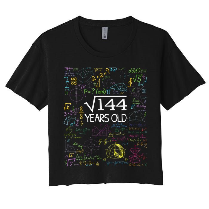 Square Root Of 144 12th Birthday Funny 12 Year Old Nerd Math Crop Top