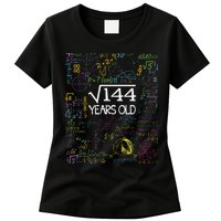 Square Root Of 144 12th Birthday Funny 12 Year Old Nerd Math Womens T-Shirt