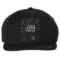 Square Root Of 144 12th Birthday Funny 12 Year Old Nerd Math Wool Snapback Cap