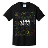 Square Root Of 144 12th Birthday Funny 12 Year Old Nerd Math Kids T-Shirt