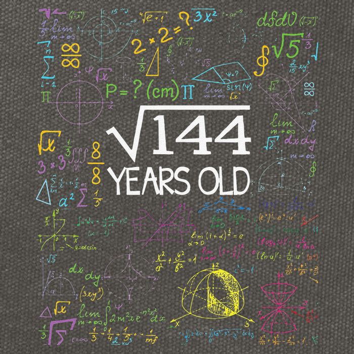 Square Root Of 144 12th Birthday Funny 12 Year Old Nerd Math Cotton Canvas Backpack