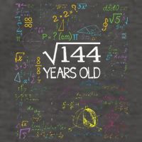 Square Root Of 144 12th Birthday Funny 12 Year Old Nerd Math Vector Backpack
