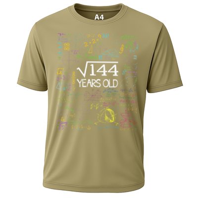 Square Root Of 144 12th Birthday Funny 12 Year Old Nerd Math Performance Shirt