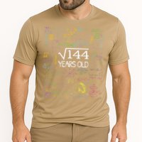 Square Root Of 144 12th Birthday Funny 12 Year Old Nerd Math Performance Shirt