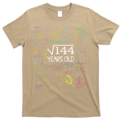 Square Root Of 144 12th Birthday Funny 12 Year Old Nerd Math T-Shirt