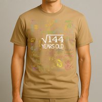 Square Root Of 144 12th Birthday Funny 12 Year Old Nerd Math T-Shirt